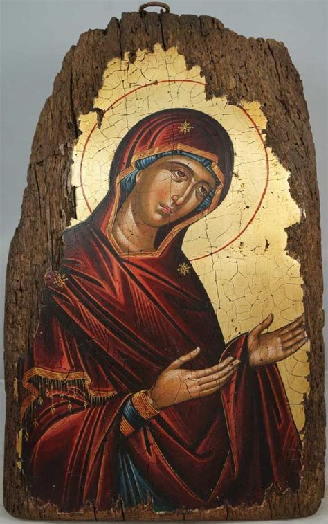 Theotokos Deesis 14th C Mount Athos Hand Painted Icon Painting Byzantine Art Paint Icon