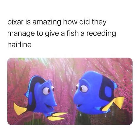 A Receding Hairline On A Fish 🤣 | Disney memes, Pixar, Family guy