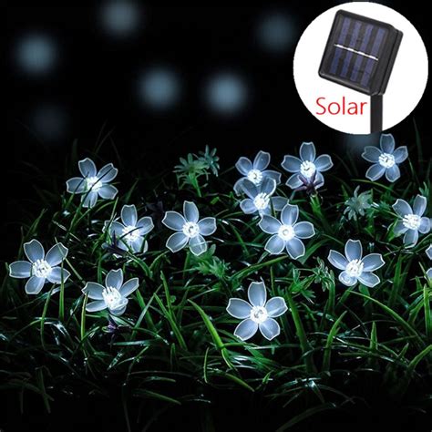 Solar Led Cherry Blossom Luz Ao Ar Livre L Mpada Luzes Da Corda Para O