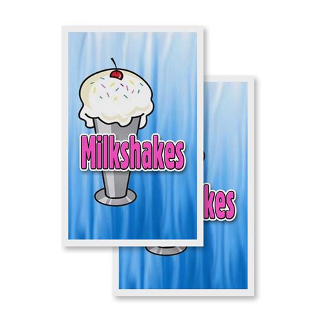 Milkshakes 2 Pack 24 X 36 Vinyl Decals Sign Insert Peel And Stick Decals Stickers Window