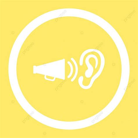 Advertisement Flat White Color Rounded Vector Icon Hear Information