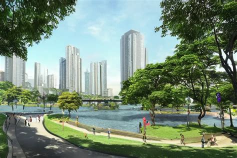 Linear Park And Esplanade Along Pasig River View Of Stable Diffusion