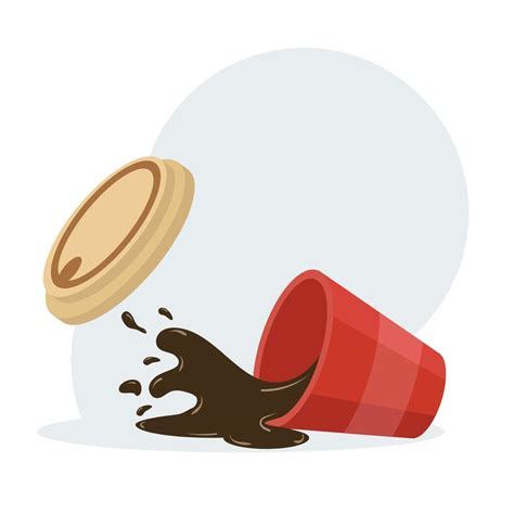 Hot Spilled Coffee In A Paper Cup Vector 1886301 Vector Art At Vecteezy