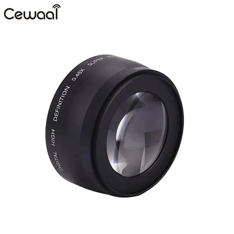 Cewaal 52mm Aluminum Magnesium Alloy 045x Wide Angle Lens Camera