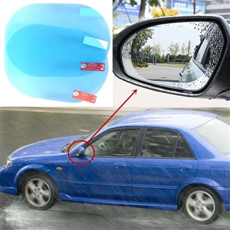 Universal 2pcs Car Rearview Mirror Protective Films Waterproof