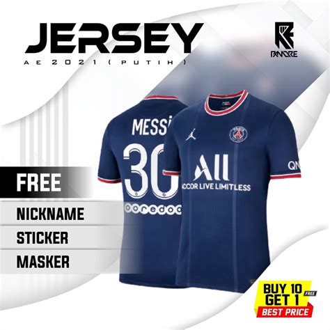 Jual JERSEY PSG FOOTBALL CLUB TERBARU FULL PRINTING FREE NICKNAME