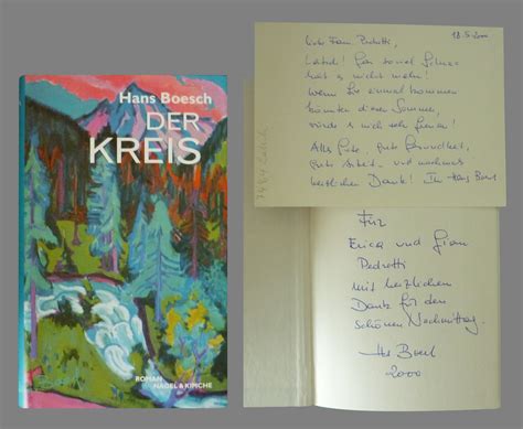 Der Kreis Roman By Boesch Hans 1998 Signed By Authors Daniel