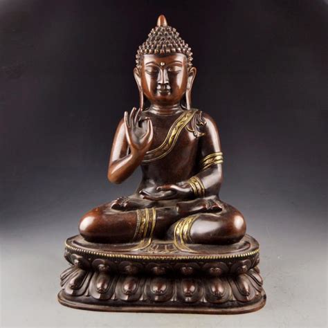 Chinese Ming Dynasty Gilt Gold Red Copper Siddhartha Buddha