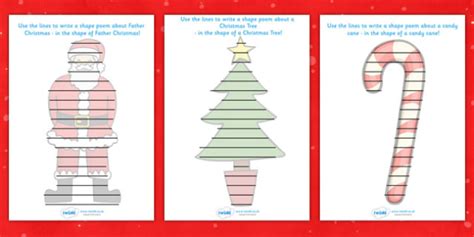 Christmas Themed Shape Poetry Templates (teacher made)