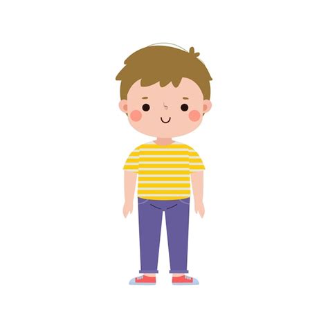 Premium Vector | Happy kid cartoon character flat style cute little ...