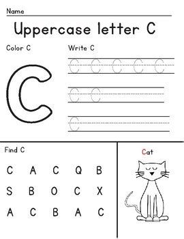 Letter Cc Worksheets by Melissa Marra | TPT