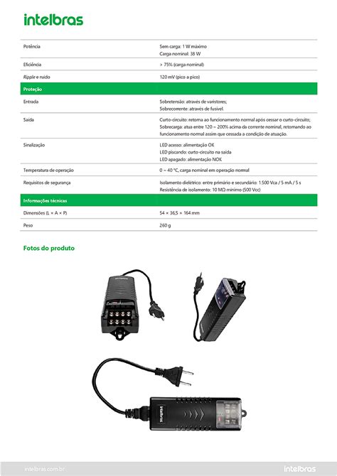 Fonte Conversor Aut Ac Dc V A Ef Intelbras