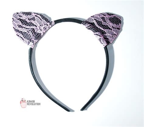 Cat ears headband neko halloween girl pink by KawaiiRevolution