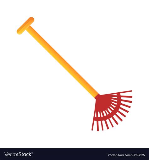 Leaves rake icon cartoon style Royalty Free Vector Image