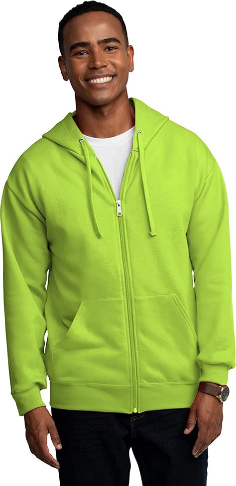 Fruit Of The Loom Mens Eversoft Fleece Full Zip Hoodie Jacket Sizes S