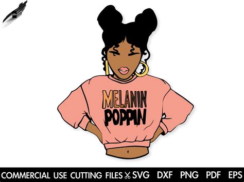 Melanin Poppin Svg Afro Svg Black Woman Svg Black Girl Svg Black