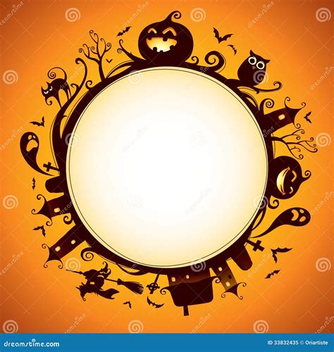 Halloween Rounded Border For Design Stock Vector Illustration Of