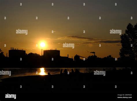 Beautiful Sunsets Over Land And Civilization Stock Photo Alamy