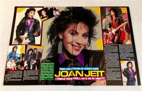 JOAN JETT 1982 RUNAWAYS Clipping Poster 1980s Swedish Magazine Okej