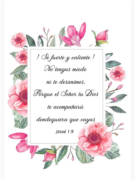Póster «Josué 1 9 versículo bíblico español» de latiendadearyam | Redbubble
