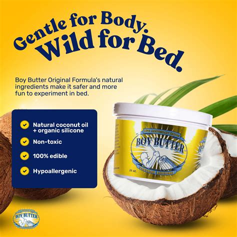Boy Butter Original Formula - 16 oz Coconut Oil Based Personal Intimate