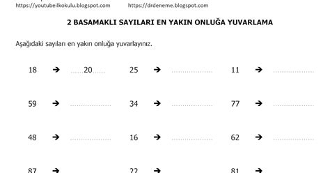 Sinif Do Al Sayilari En Yakin Onlu A Yuvarlama