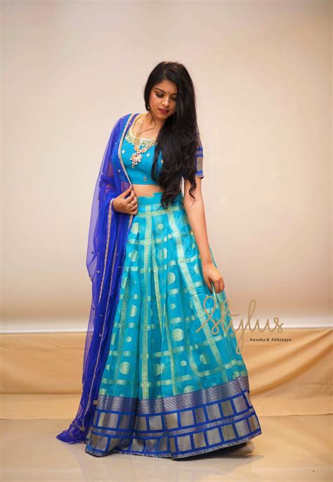 Stunning Blue Color Pattu Lehenga And Blouse With Net Dupattado You Like Experimenting With