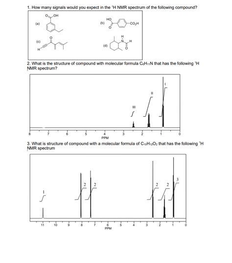 Solved How Many Signals Would You Expect In The H Nmr Spectrum Of