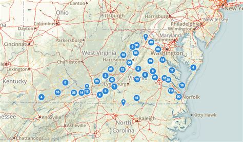 West Virginia Hiking Trails Map