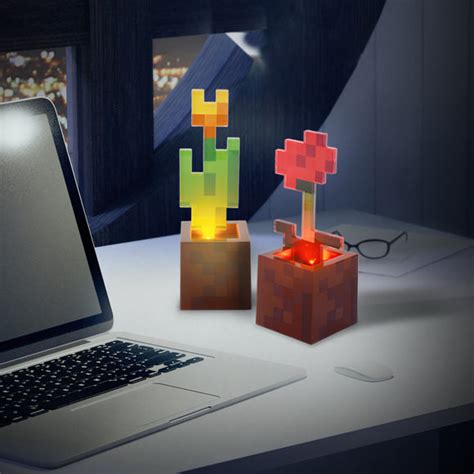 Minecraft Orange Tulip And Poppy Flower Pot Mood Lights Ukonic