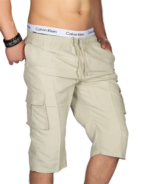 Stylische Herren Cargo Sommer Short Kurze 3 4 Bermuda Hose Shorts