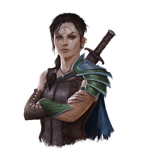 Female Human Fighter Rogue Mercenary Soldier Guard Portrait Pathfinder Pfrpg Dnd Dandd 3 5 5th