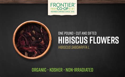 Frontier Co Op Organic Hibiscus Flowers Cut Sifted Pound Bulk Bag