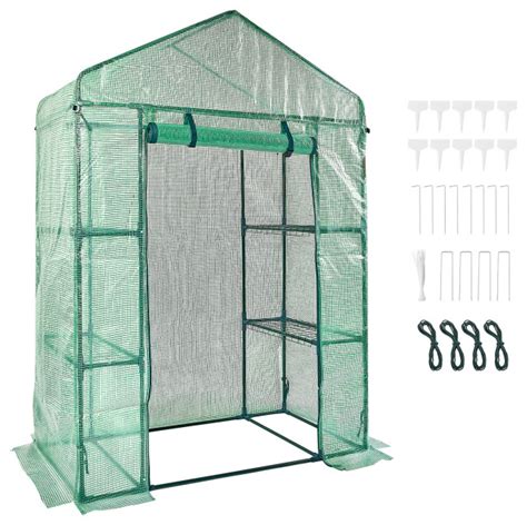 Vevor Walk In Greenhouse Portable Green House With Shelves X X