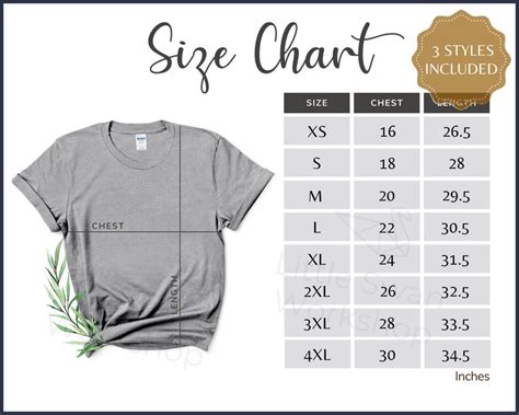 Gildan 64000 Size Chart Gildan G640 Size Guide Gildan 64000 Navy Mockup