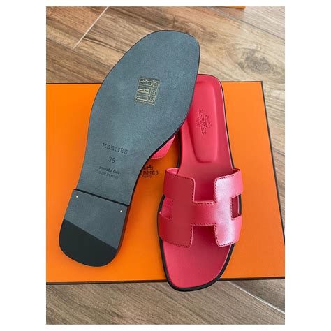 Hermès Oran Sandals Pink Leather Ref350070 Joli Closet