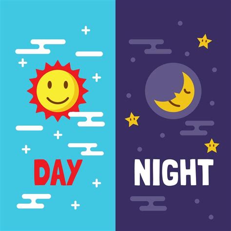 Day and night flat cartoon 2257763 Vector Art at Vecteezy