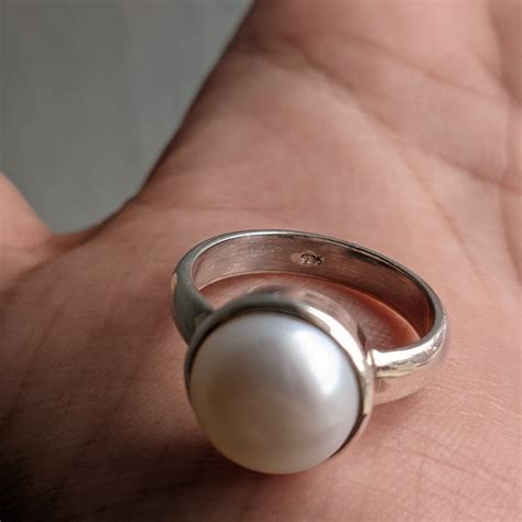 Pearl Silver Ring White Pearl Ring Sterling Silver Handmade Etsy