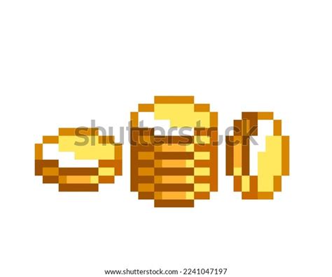 Pixel Art Cash Money Stack Coins Stock Vector (Royalty Free) 2241047197 ...