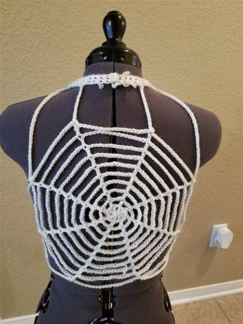 Spider Web Crop Top Crochet Custom Sizing Etsy