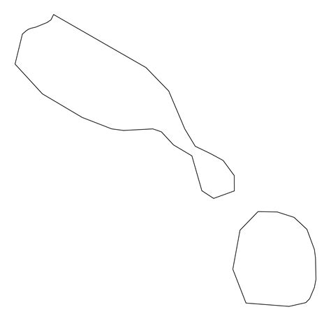 Saint Kitts and Nevis Outline Map - Saint Kitts and Nevis map