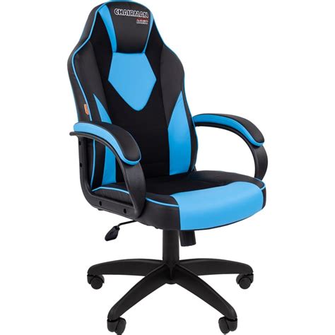 Игровое кресло CHAIRMAN game 16 экопремиум черный/голубой 00-07024556 ...