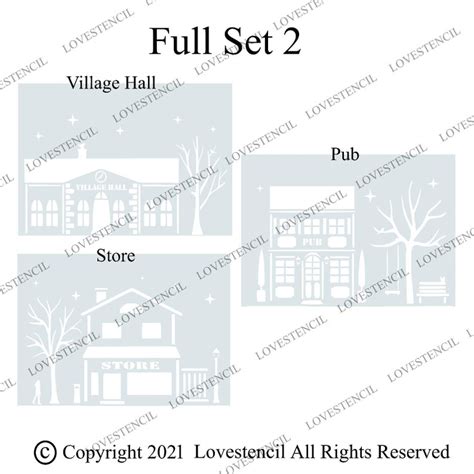 Christmas Village Window Stencils For Use With Snow Spray Set Etsy