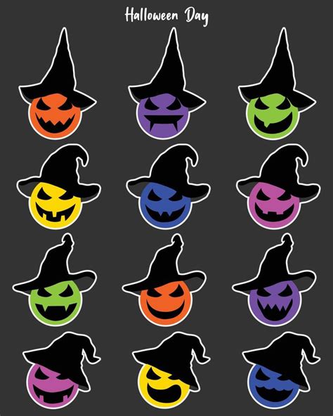 Set of Halloween colorful cute ghosts characters different faces ...