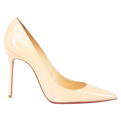 Christian Louboutin Women S Nude Patent Leather Pointed Pumps For Sale