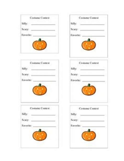 Contest Judging Form Costume Contest Score Sheet Template Printable