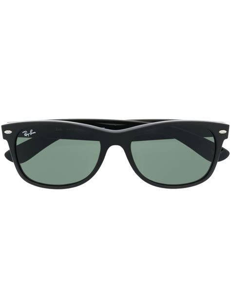 Ray Ban Rectangular Frame Sunglasses In Black Modesens