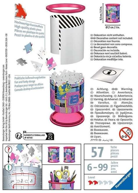 Ravensburger 3D Puzzle Utensilo Barbie 54 Teile Ab 6 90