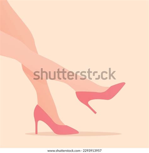 Female Slim Legs Pink High Heel Stock Vector Royalty Free 2293913957 Shutterstock