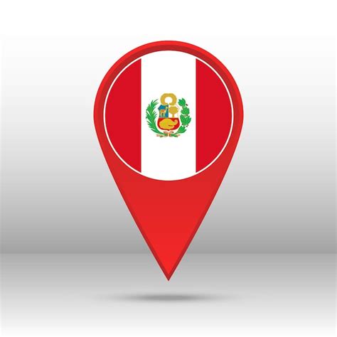 Mapa Pin Perú Bandera Vector Vector Premium